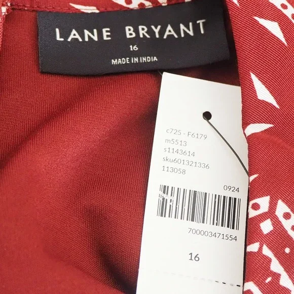 Lane Bryant Burgundy‎ Floral Print Maxi Dress Flutter Sleeve Mock Neck Size 16 - Picture 6 of 13